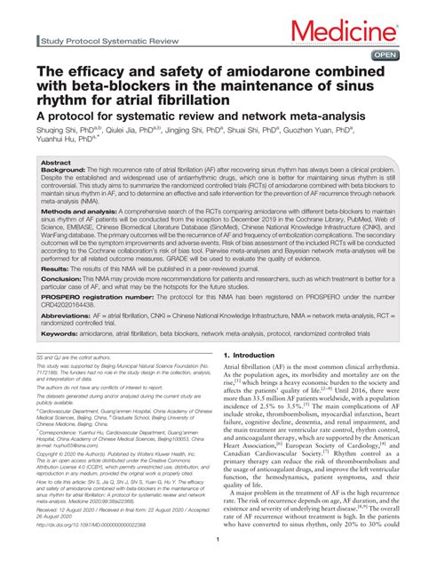 The efficacy and safety of amiodarone combined with beta .